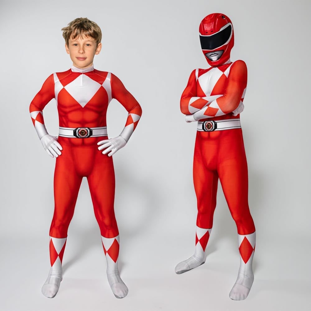 Halloween Superhero Park Ranger Costume Jumpsuit with Mask - Image 7