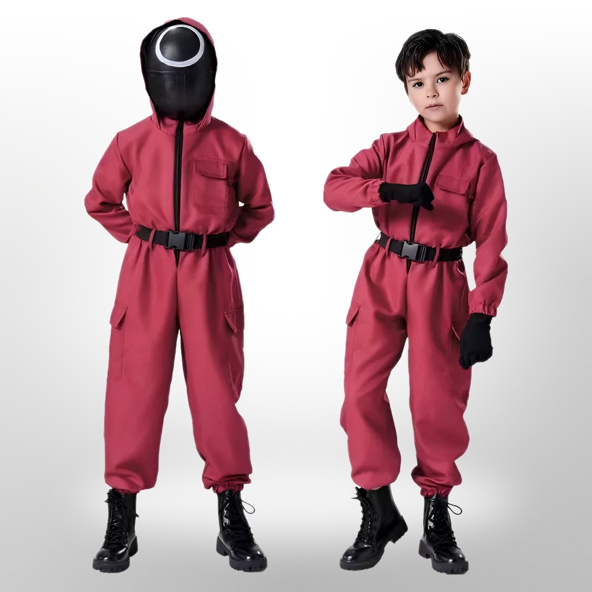 Halloween survival game Costume Suit with Mask and Toy Gun - Image 6