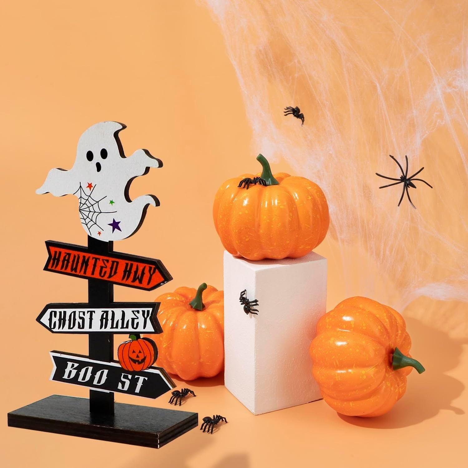 Halloween Table Decoration with Directional Sign for Dining Room and Entryway Tabletop Decor - Image 3