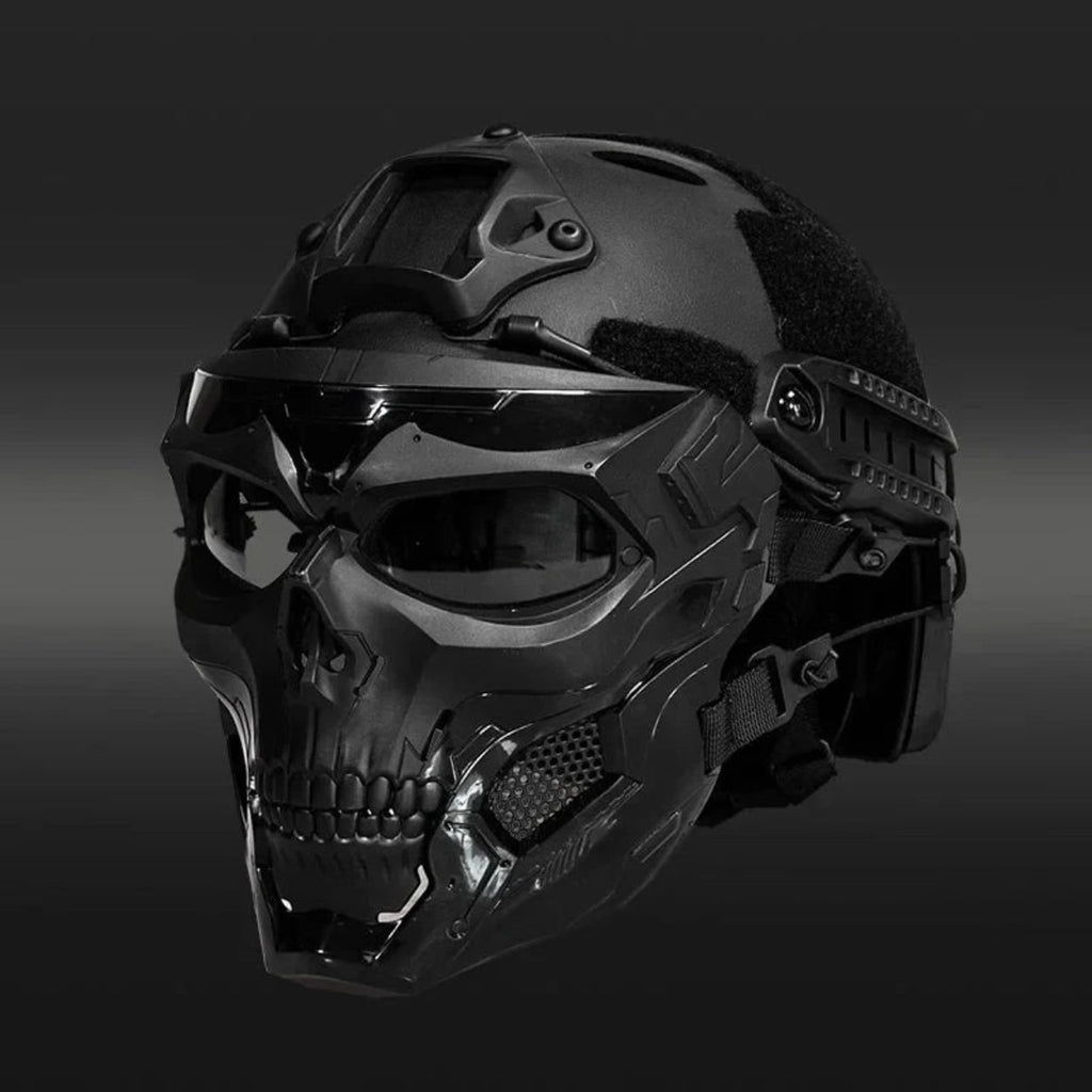 Halloween Tactical Skull Mask and Face with Protective Goggles for Cosplay Airsoft Paintball Party - Image 1