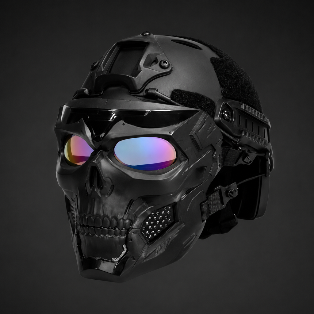 Halloween Tactical Skull Mask and Face with Protective Goggles for Cosplay Airsoft Paintball Party - Image 2