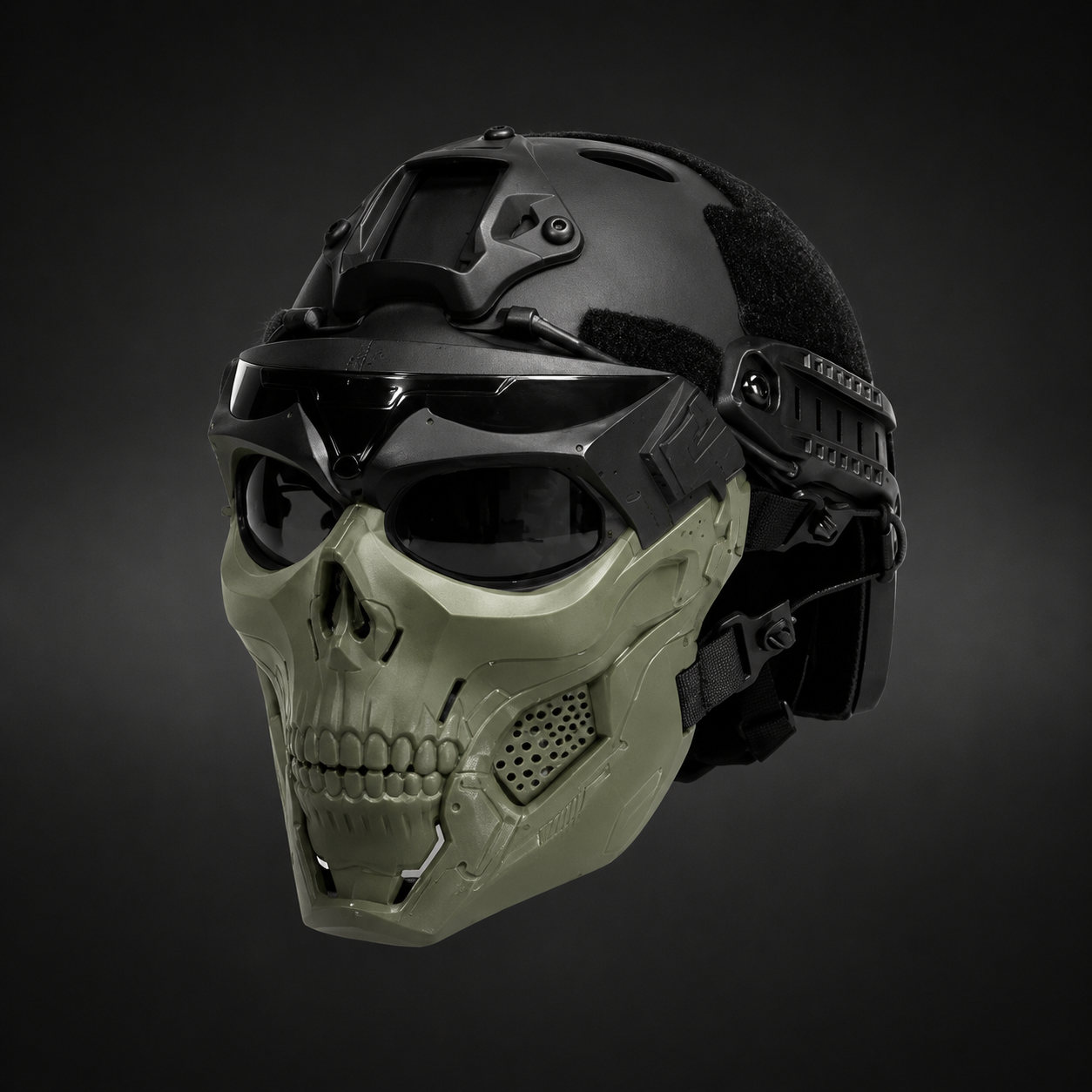 Halloween Tactical Skull Mask and Face with Protective Goggles for Cosplay Airsoft Paintball Party - Image 3