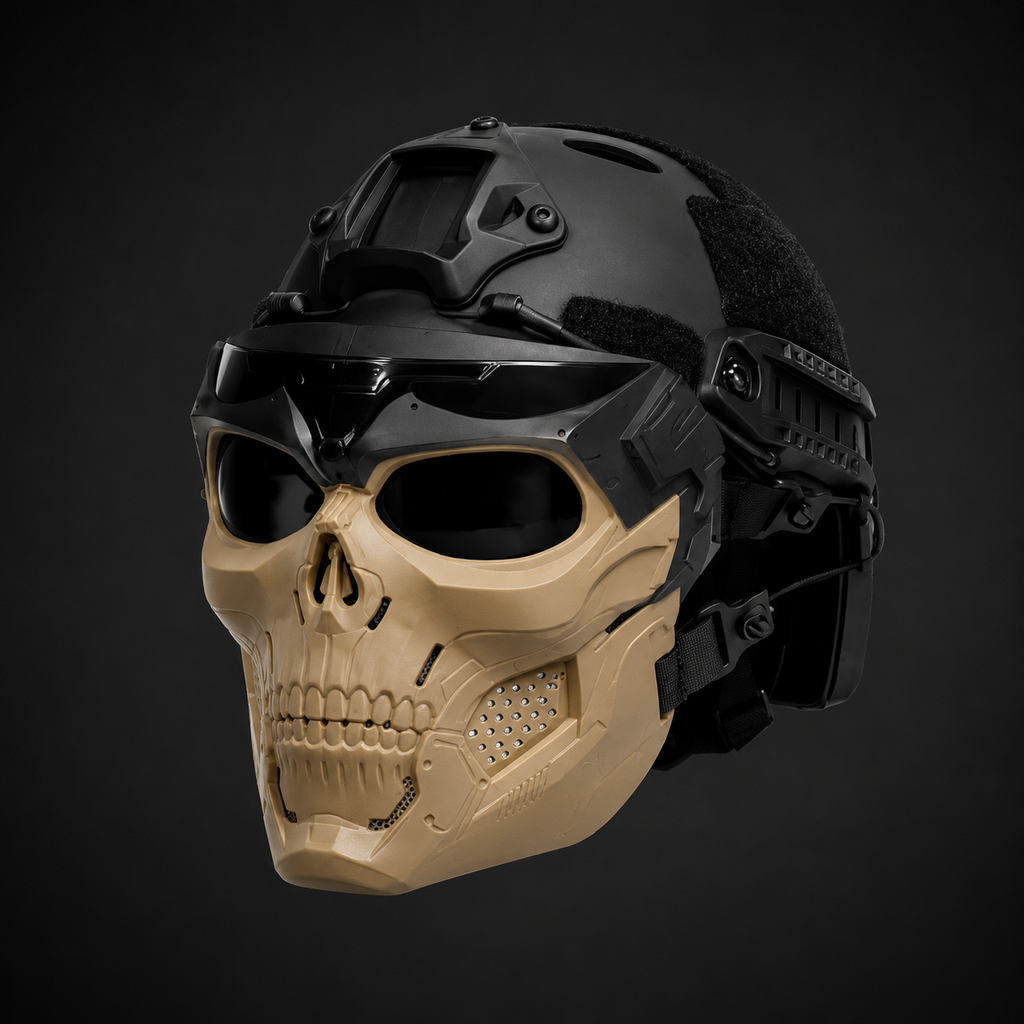 Halloween Tactical Skull Mask and Face with Protective Goggles for Cosplay Airsoft Paintball Party - Image 5