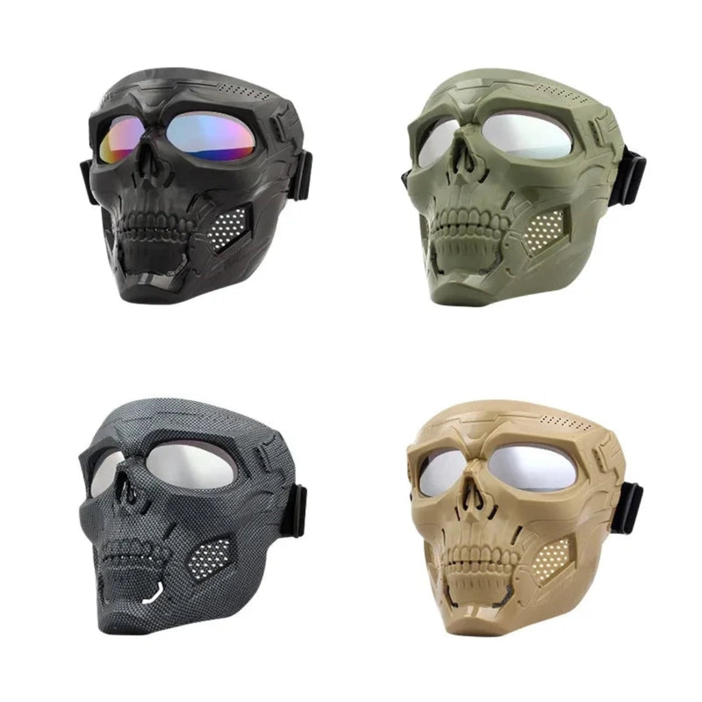 Halloween Tactical Skull Mask and Face with Protective Goggles for Cosplay Airsoft Paintball Party - Image 6