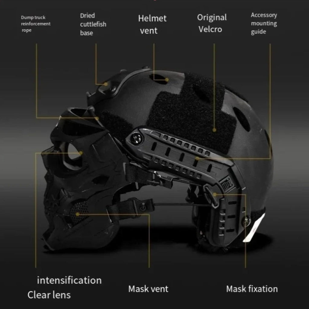 Halloween Tactical Skull Mask and Face with Protective Goggles for Cosplay Airsoft Paintball Party - Image 7