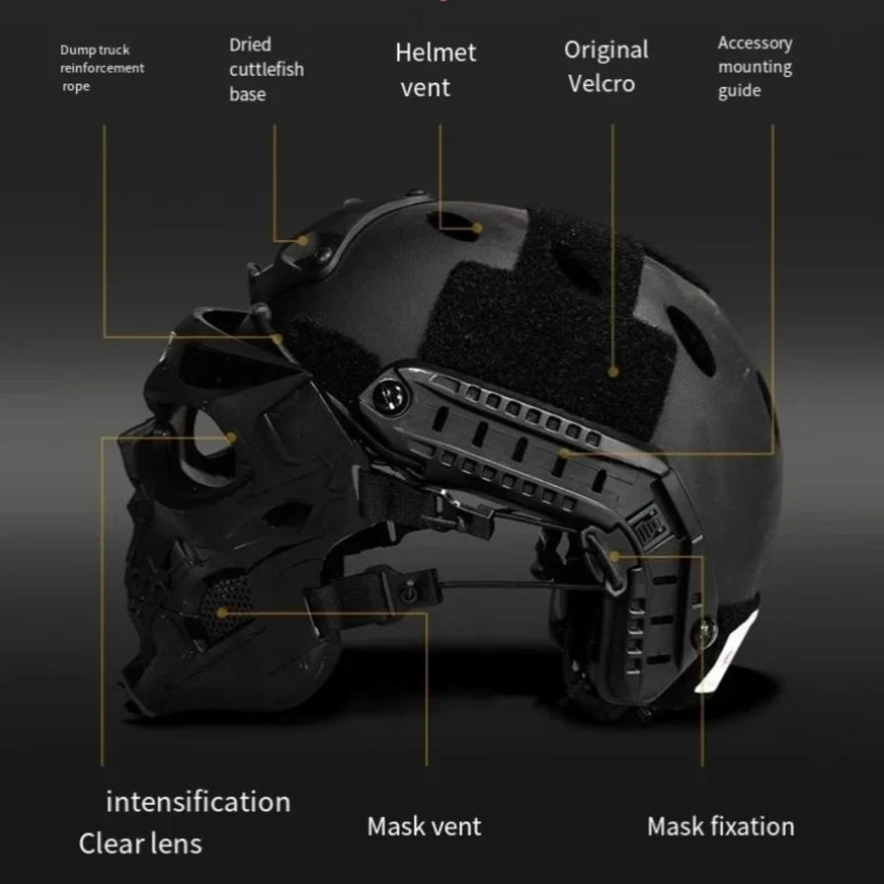 Halloween Tactical Skull Mask and Face with Protective Goggles for Cosplay Airsoft Paintball Party - Image 7