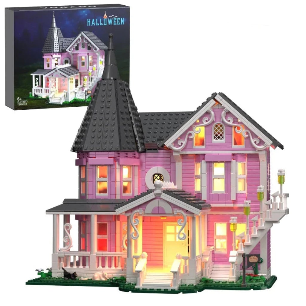 Halloween Tiny House Living Building Block Set with LED Lights for Children's Creative Play - Image 5