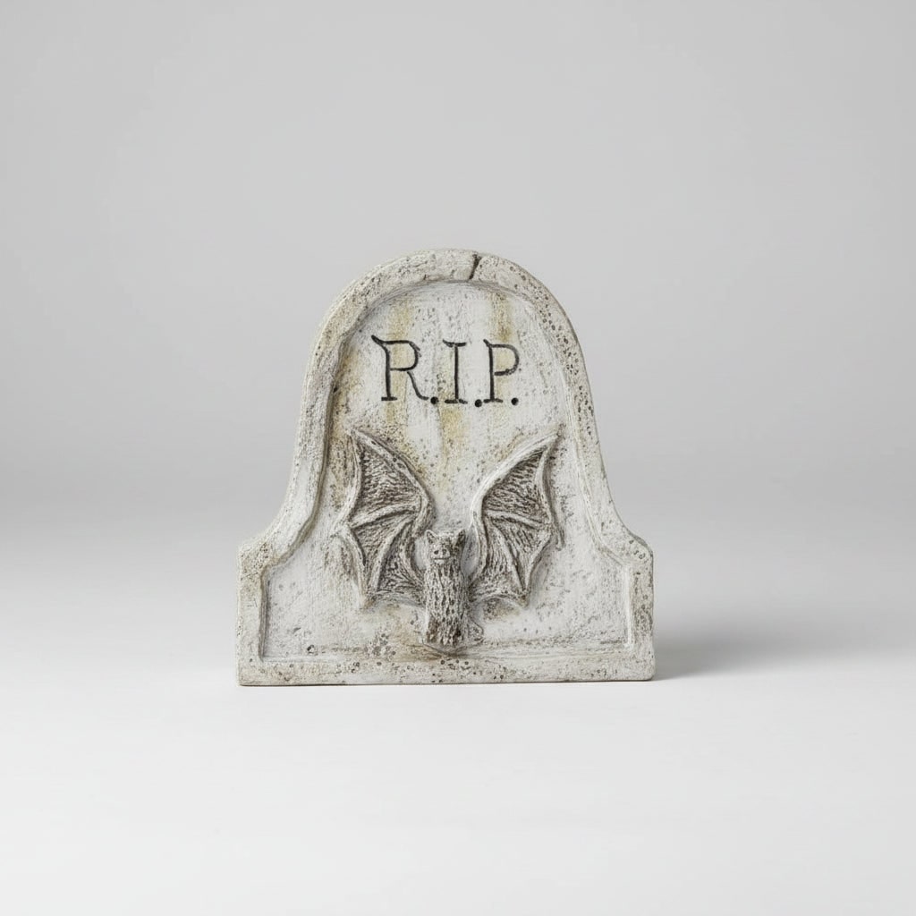 Halloween Tombstones and Graveyard Decorations Resin 4-Piece Set for Party and Tabletop Display - Image 4