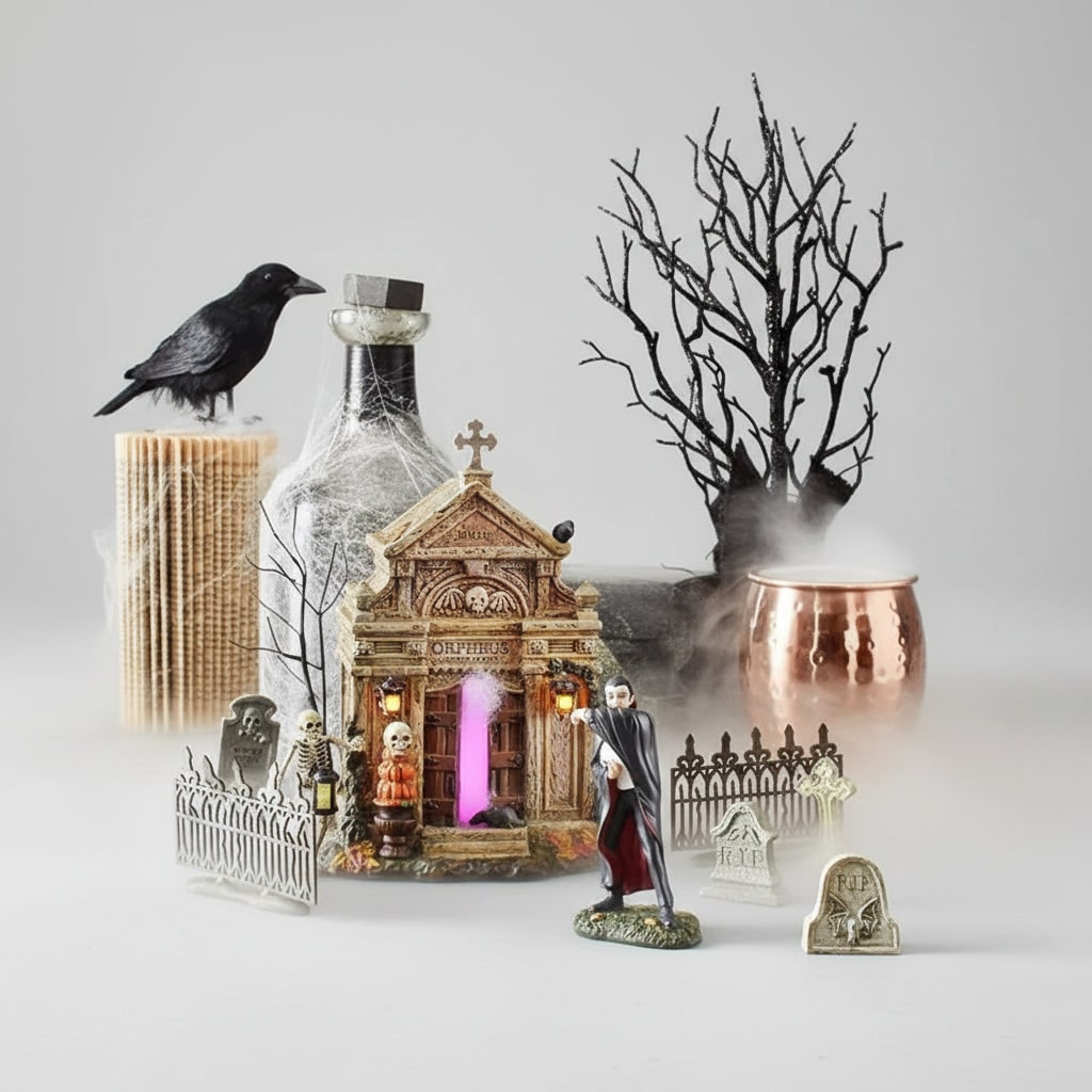 Halloween Tombstones and Graveyard Decorations Resin 4-Piece Set for Party and Tabletop Display - Image 6