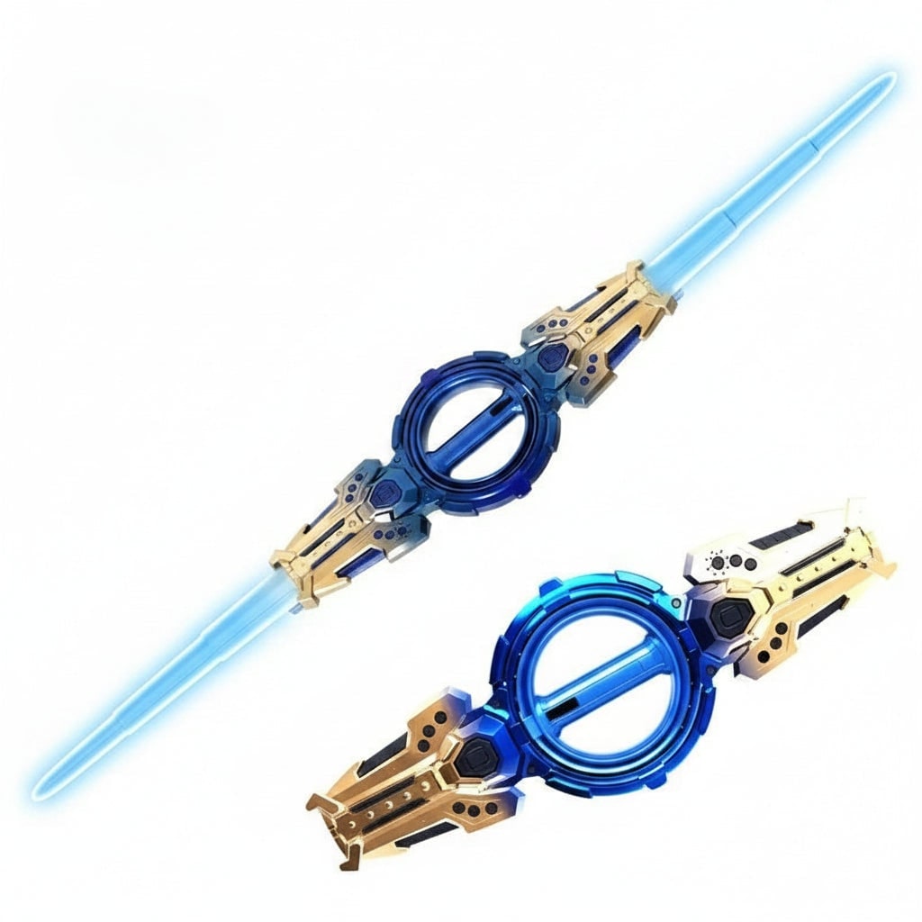 Halloween Toy Sword Light Up Double Ended with Extendable LED Blades and Spinning Handle - Image 5