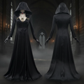 Halloween Vampire Costume Gothic Dress Outfit with Hood Choker - Image 1
