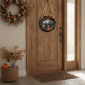 Halloween Wall Decor Panel with 3D Witch Relief Art for Bathroom Kitchen and Bedroom Wood - Image 1