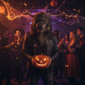 Halloween Werewolf Mask Realistic Wolf Costume with Fangs and Faux Fur Day Of The Dead - Image 2