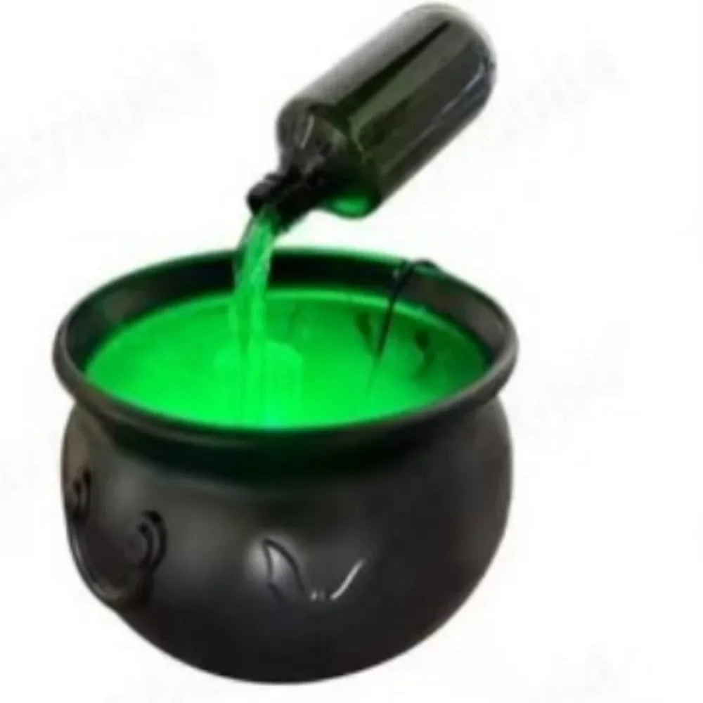 Halloween Witch Cauldron Decoration Fog Machine LED Lights and Floating Bottle Prop - Image 13
