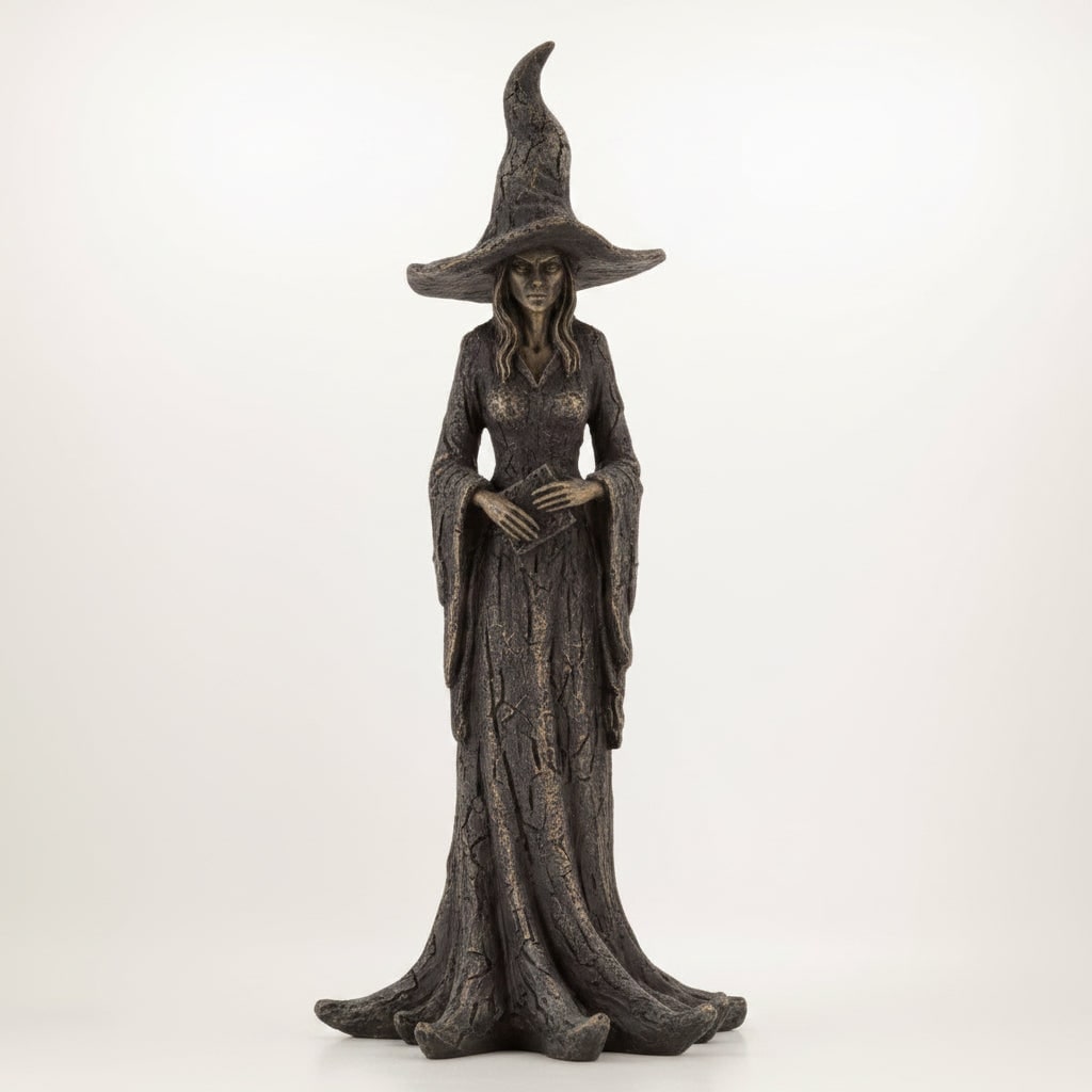 Halloween Witch Decoration Figurine with Pointed Hat and Tree Root Base Outdoor Decor - Image 3