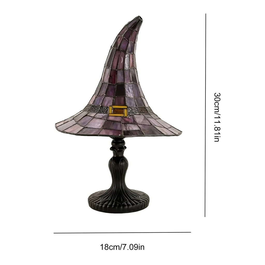 Halloween Witch Hat Tiffany Style Table Lamp with USB Power and Warm Glow Decoration Bed Side - Image 6