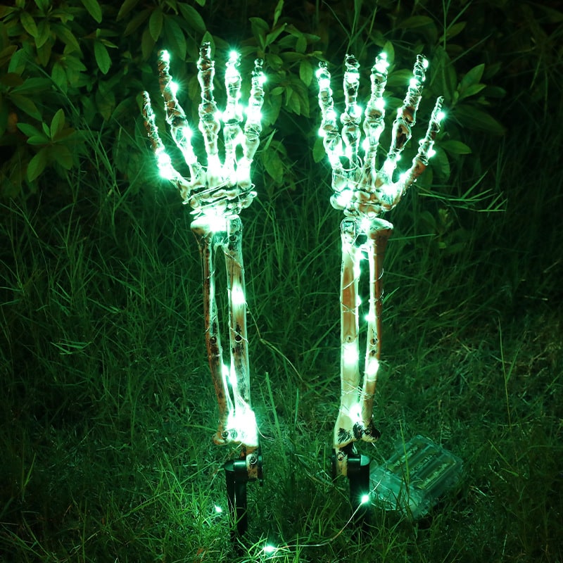 Halloween Yard Decorations Skeleton Sign with Stakes LED Light Up Outdoor Prop Plant Support - Image 12