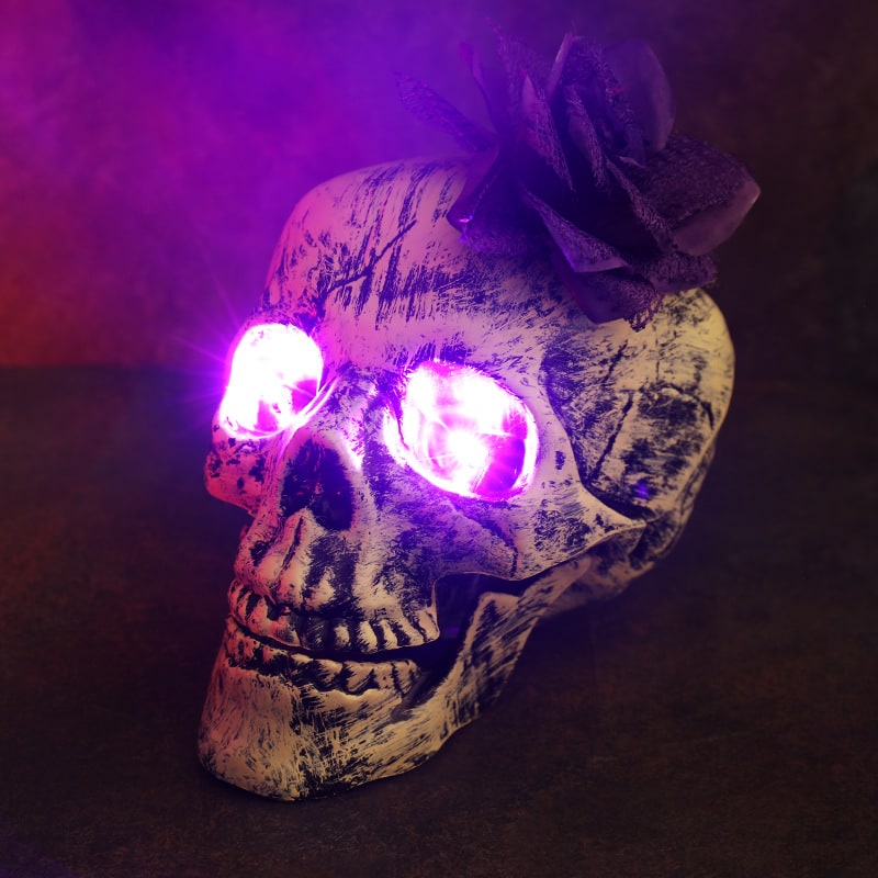 Halloween Yard Decorations Skeleton Sign with Stakes LED Light Up Outdoor Prop Plant Support - Image 3