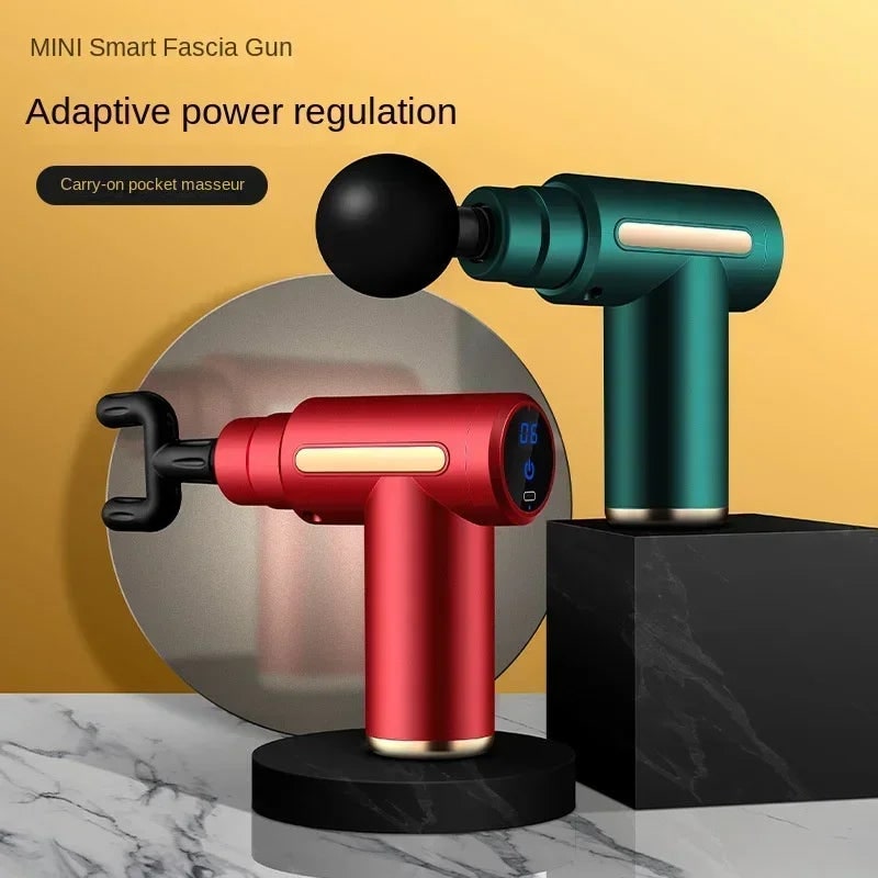 Handheld Massage Gun Massager Mini Portable Rechargeable USB LED Four Head Compact - Image 3
