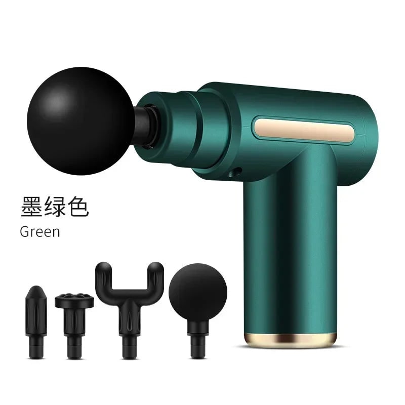 Handheld Massage Gun Massager Mini Portable Rechargeable USB LED Four Head Compact - Image 7