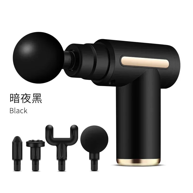 Handheld Massage Gun Massager Mini Portable Rechargeable USB LED Four Head Compact - Image 9