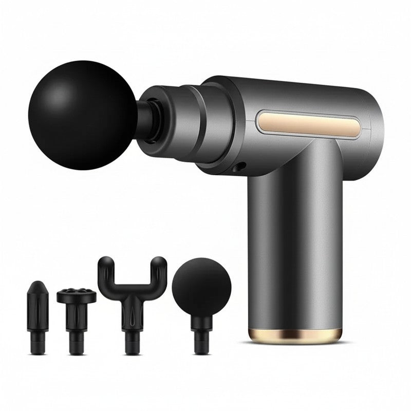Handheld Massage Gun Massager Mini Portable Rechargeable USB LED Four Head Compact - Image 8