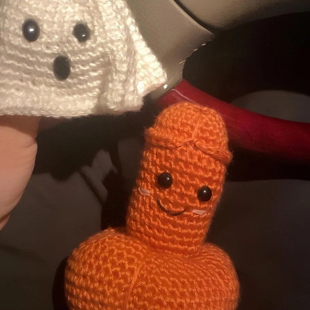 Handmade Crochet Gag Gift Hilarious and Silly White Elephant Novelty Ornament - Image 5