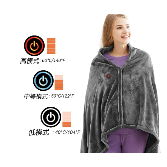 Heated Blanket Electric Shawl with USB Power 3 Heat Settings and Plush Fleece Wrap - Image 2