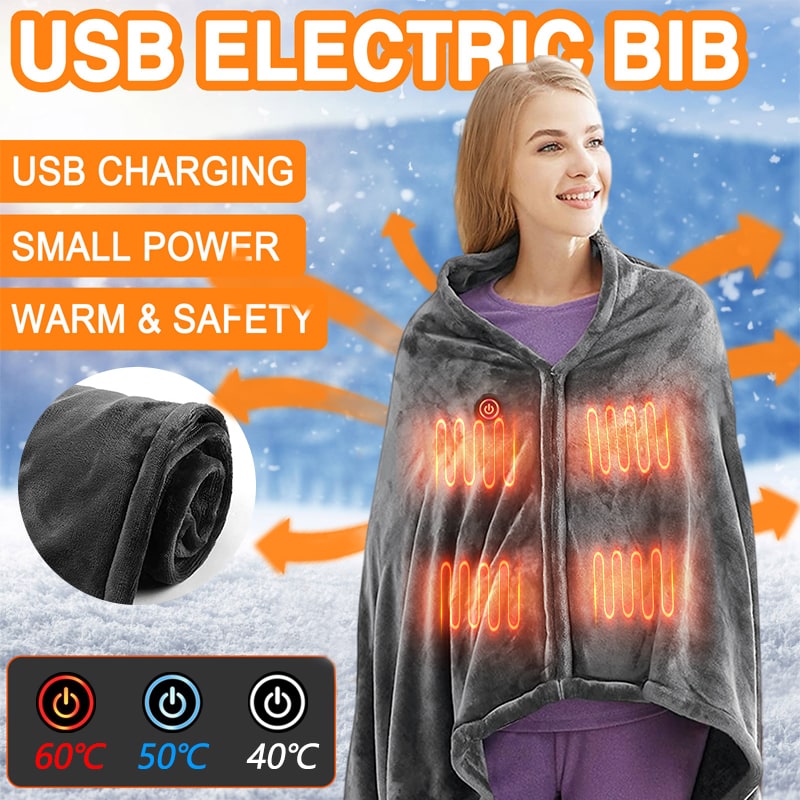 Heated Blanket Electric Shawl with USB Power 3 Heat Settings and Plush Fleece Wrap - Image 4
