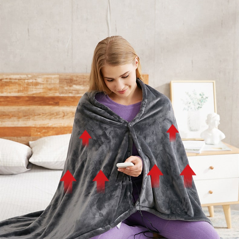Heated Blanket Electric Shawl with USB Power 3 Heat Settings and Plush Fleece Wrap - Image 7