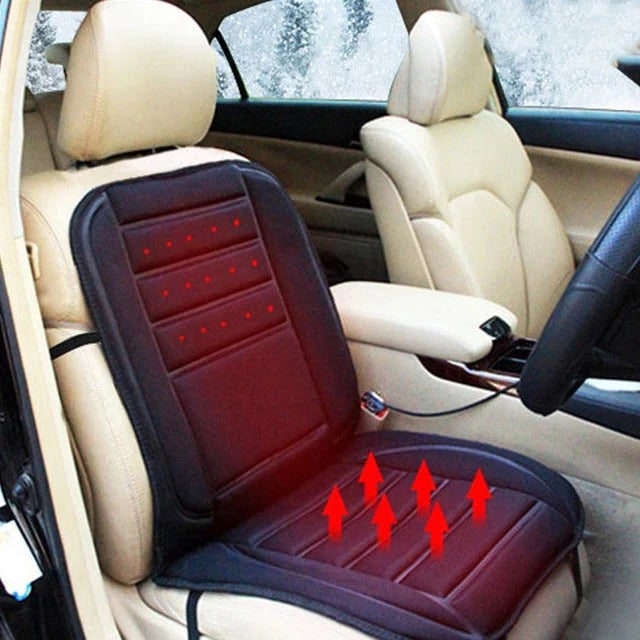 Heated Car Seat Cover and Cushion with 12v Power Adapter and Wired Remote Control - Image 1