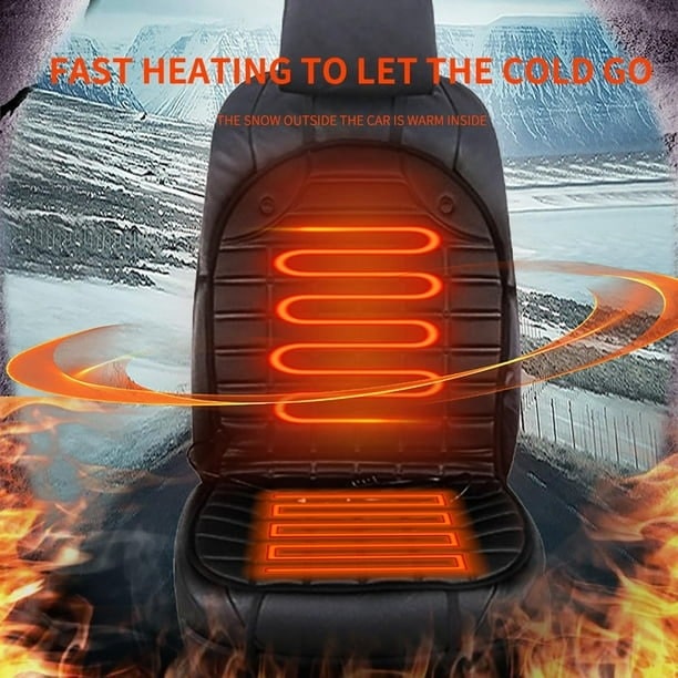 Heated Car Seat Cover and Cushion with Backrest Support 12v Quilted with Two Heat Settings - Image 3