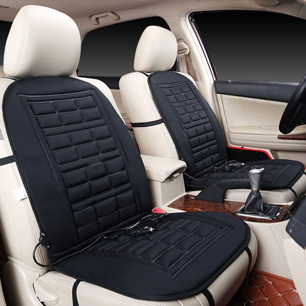 Heated Car Seat Cushion and Cover with 12v Adapter Padded Backrest Ergonomic Auto - Image 2