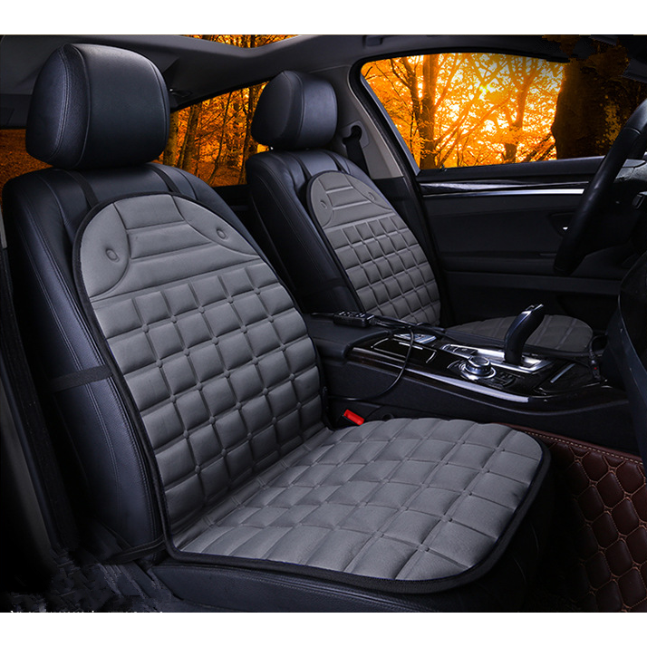 Heated Car Seat Cushion and Cover with Quilted Design and 12v Power Adapter Ergonomic - Image 3