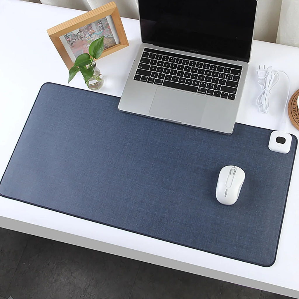 Heated Desk Pad with Adjustable Temperature Control and Stitched Linen Surface Office - Image 3