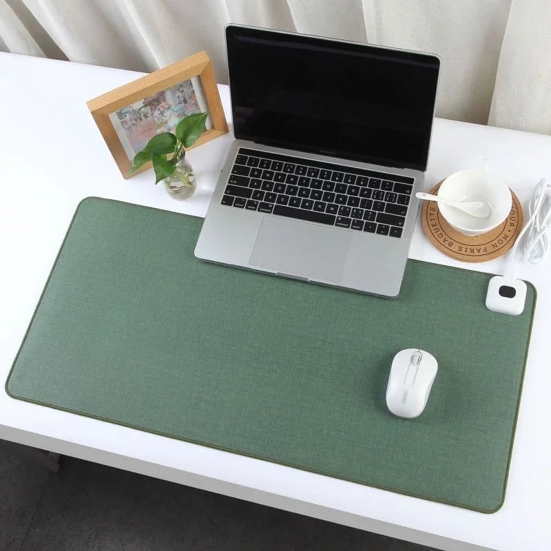 Heated Desk Pad with Adjustable Temperature Control and Stitched Linen Surface Office - Image 4