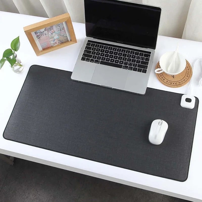 Heated Desk Pad with Adjustable Temperature Control and Stitched Linen Surface Office - Image 5
