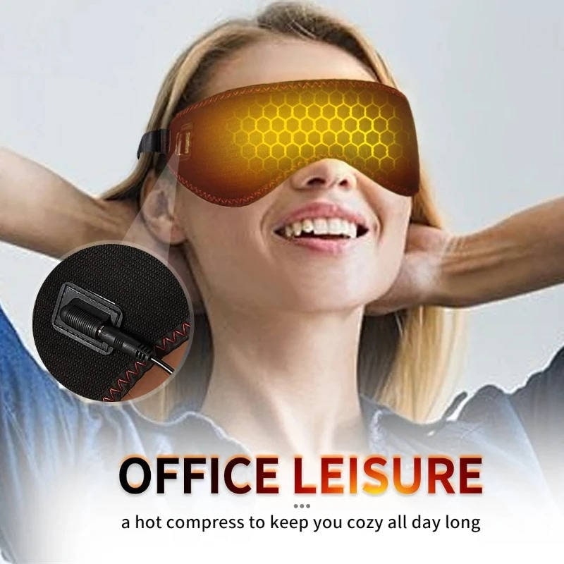 Heated Eye Mask for Sleep and Under with Adjustable Elastic Strap and USB Power Heatable - Image 3