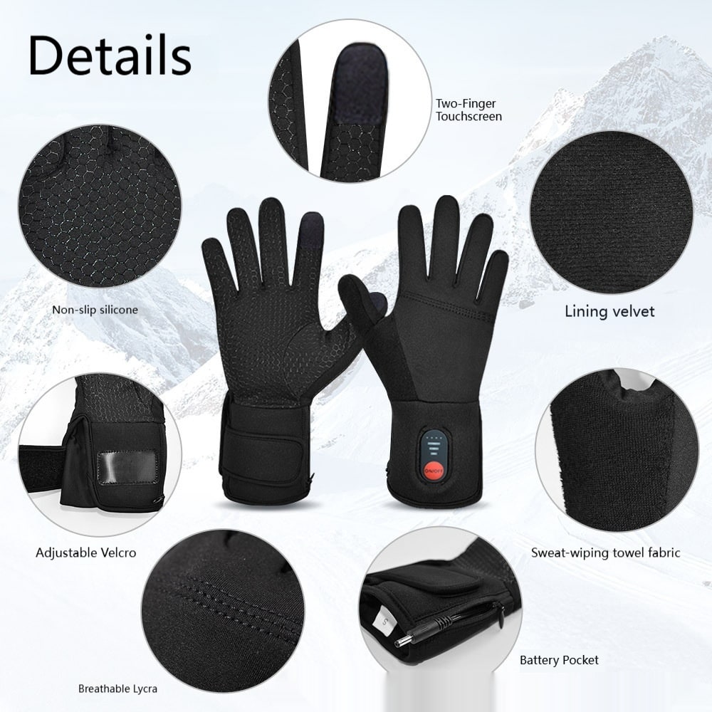 Heated Gloves for Winter with Touchscreen Fingertips and Rechargeable Powered Hand Warmer - Image 8