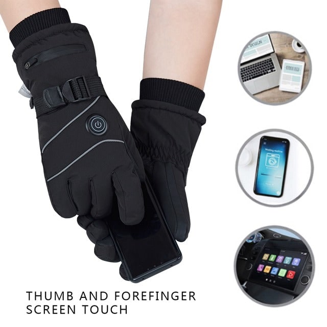 Heated Gloves with Rechargeable Battery Touchscreen Fingertips and Adjustable 3 Heat Levels - Image 4