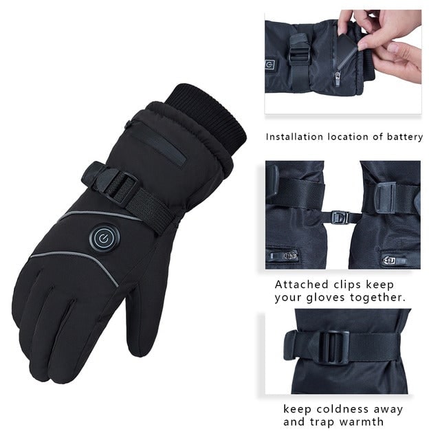 Heated Gloves with Rechargeable Battery Touchscreen Fingertips and Adjustable 3 Heat Levels - Image 8