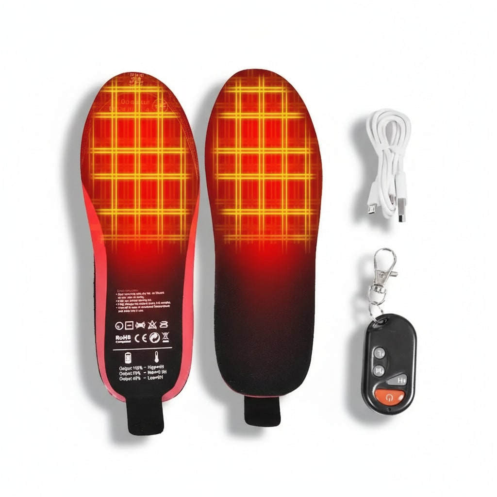 Heated Insoles and Shoe Inserts with Wireless Remote Control and Rechargeable Battery - Image 1