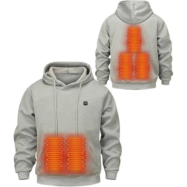 Heated Jacket and Hoodie with USB Electric Heating Zones and Drawstring Hood - Image 12