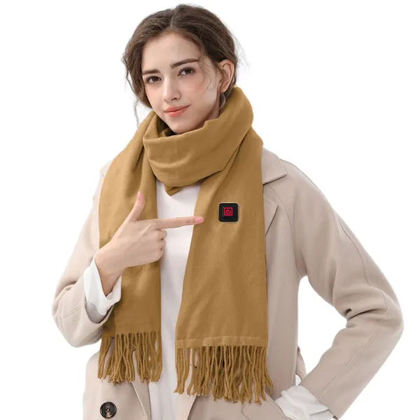 Heated Scarf and Neck Wrap with USB Power Fleece Fabric Three Temperature Settings Wool - Image 2