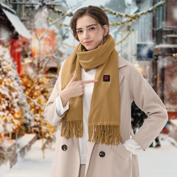 Heated Scarf and Neck Wrap with USB Power Fleece Fabric Three Temperature Settings Wool - Image 4