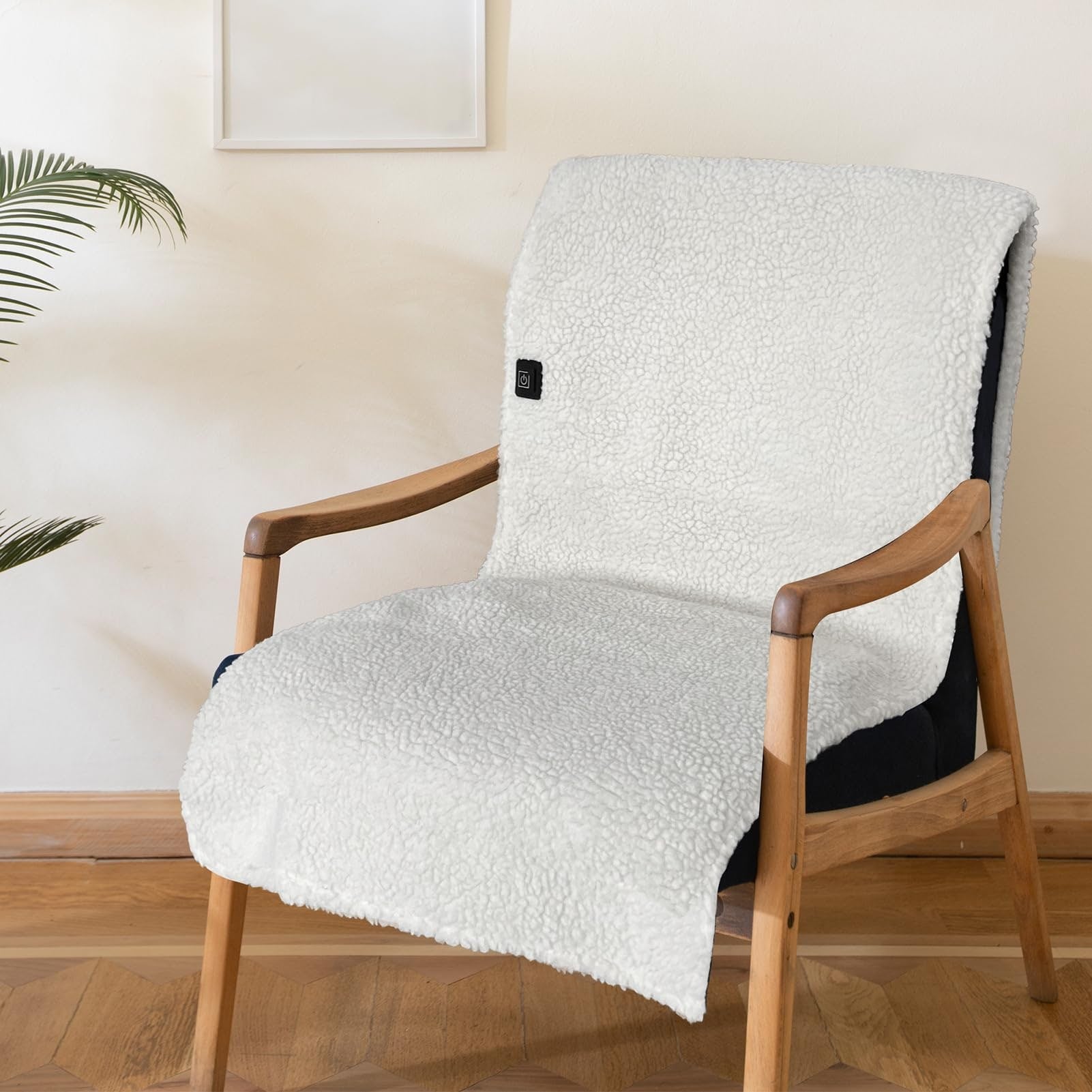 Heated Seat Cushion and Desk Chair Pad with USB Power Sherpa Fleece Two Zones With Ties - Image 1