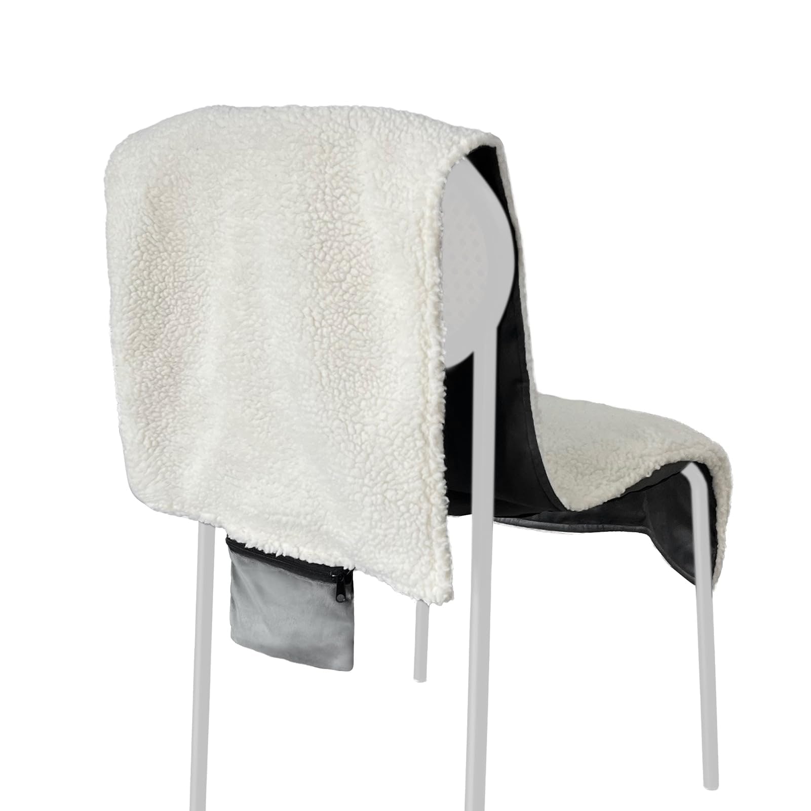 Heated Seat Cushion and Desk Chair Pad with USB Power Sherpa Fleece Two Zones With Ties - Image 2