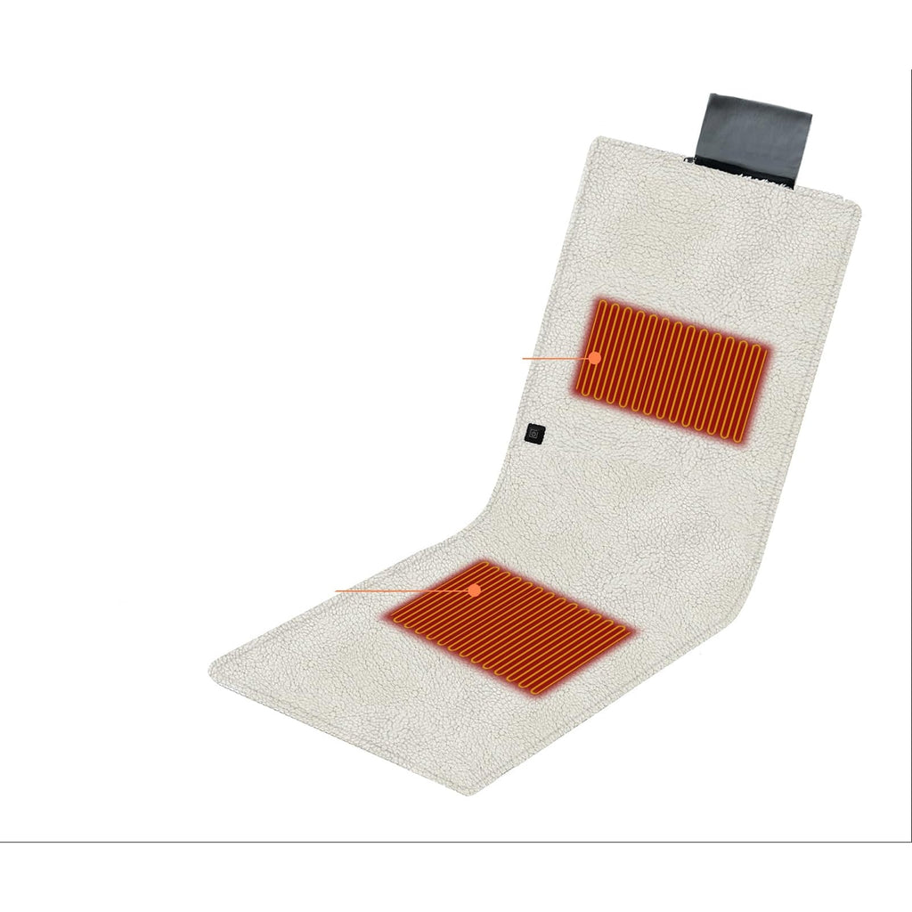 Heated Seat Cushion and Desk Chair Pad with USB Power Sherpa Fleece Two Zones With Ties - Image 5