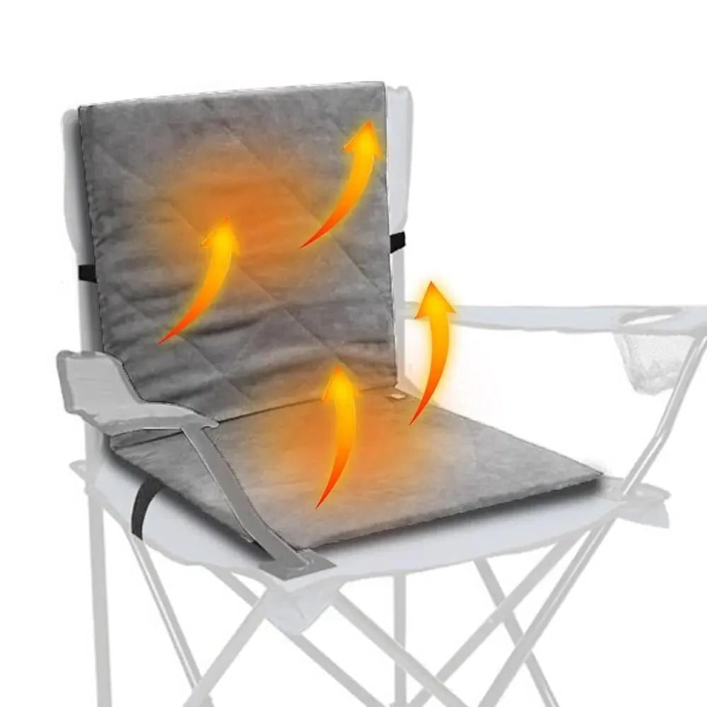 Heated Seat Cushion with Backrest for Car and Camping Chairs Portable with USB Power - Image 2