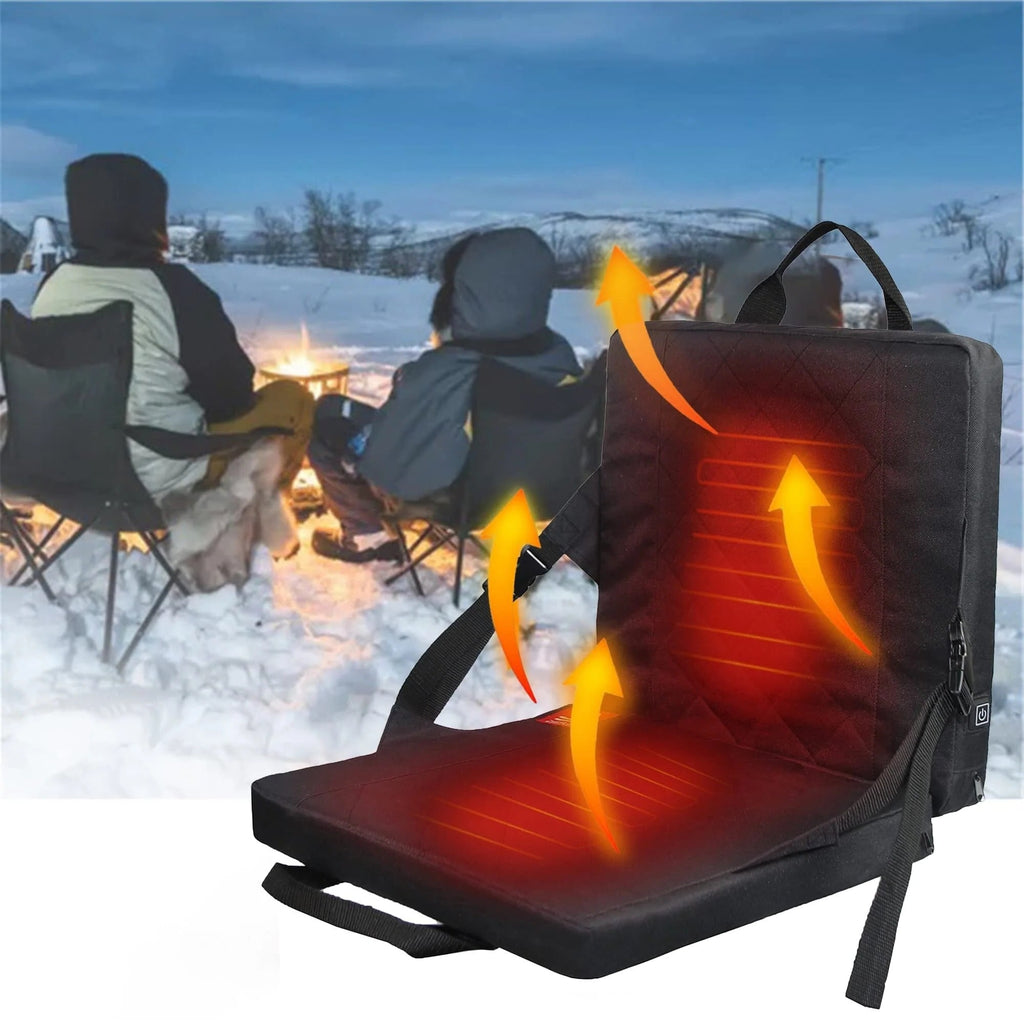 Heated Seat Cushion with Backrest for Car and Camping Chairs Portable with USB Power - Image 3
